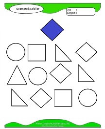 okul öncesi çocuklar için Geometrik Şekilleri Boya çalışma sayfaları